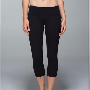 LULULEMON Wunder Under Crop II Shine Dot Black